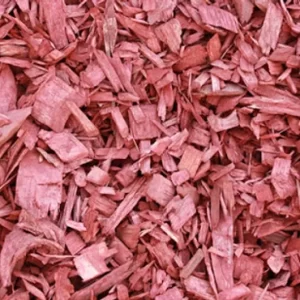 Red dyed wood chips